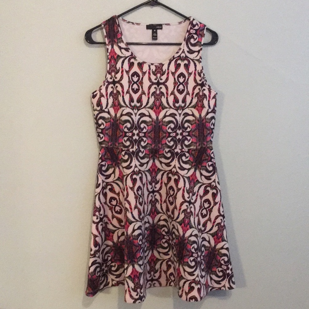 Aqua size Medium multi-color a-line dress